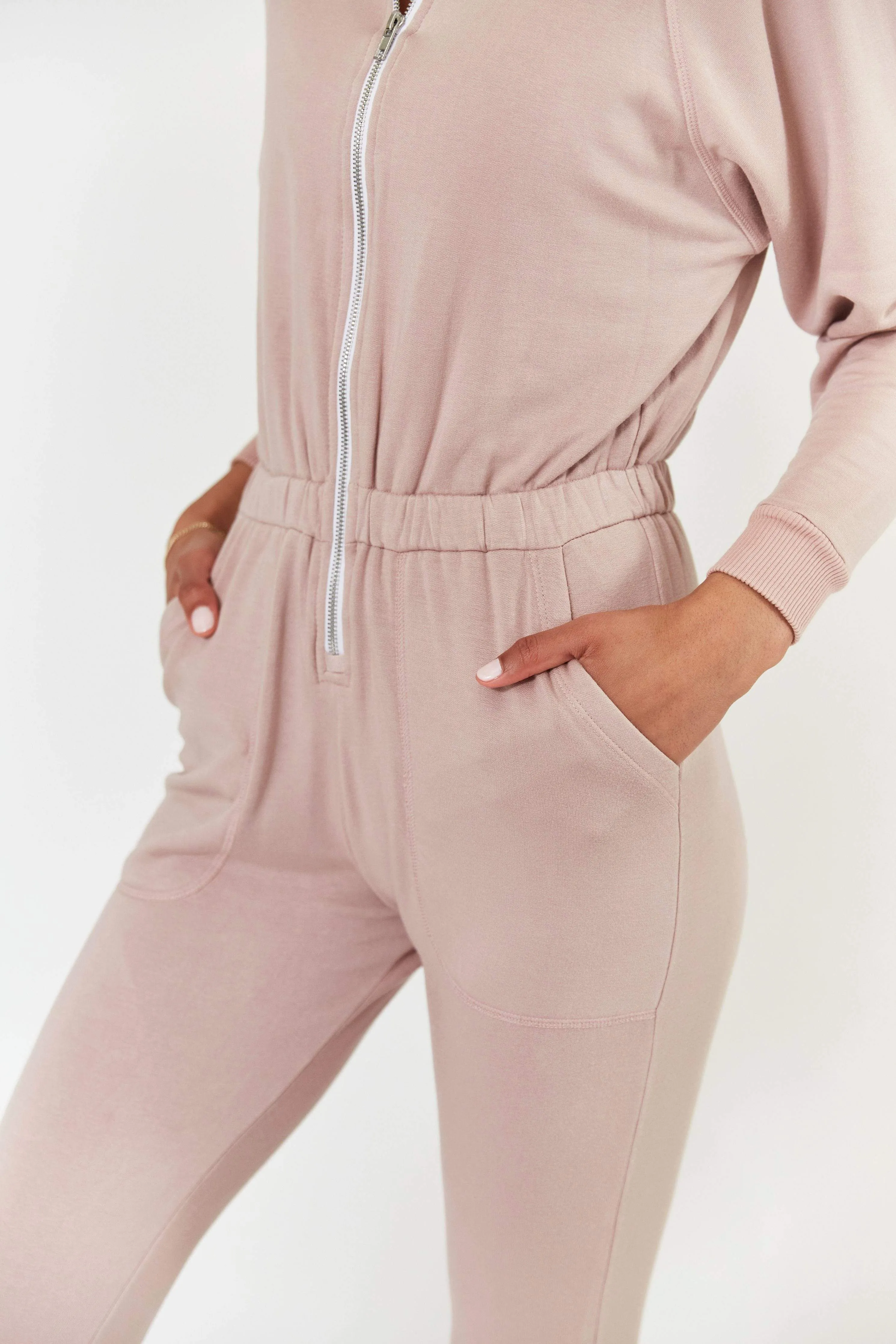 Restore Soft Terry Jumpsuit - Pink Suede