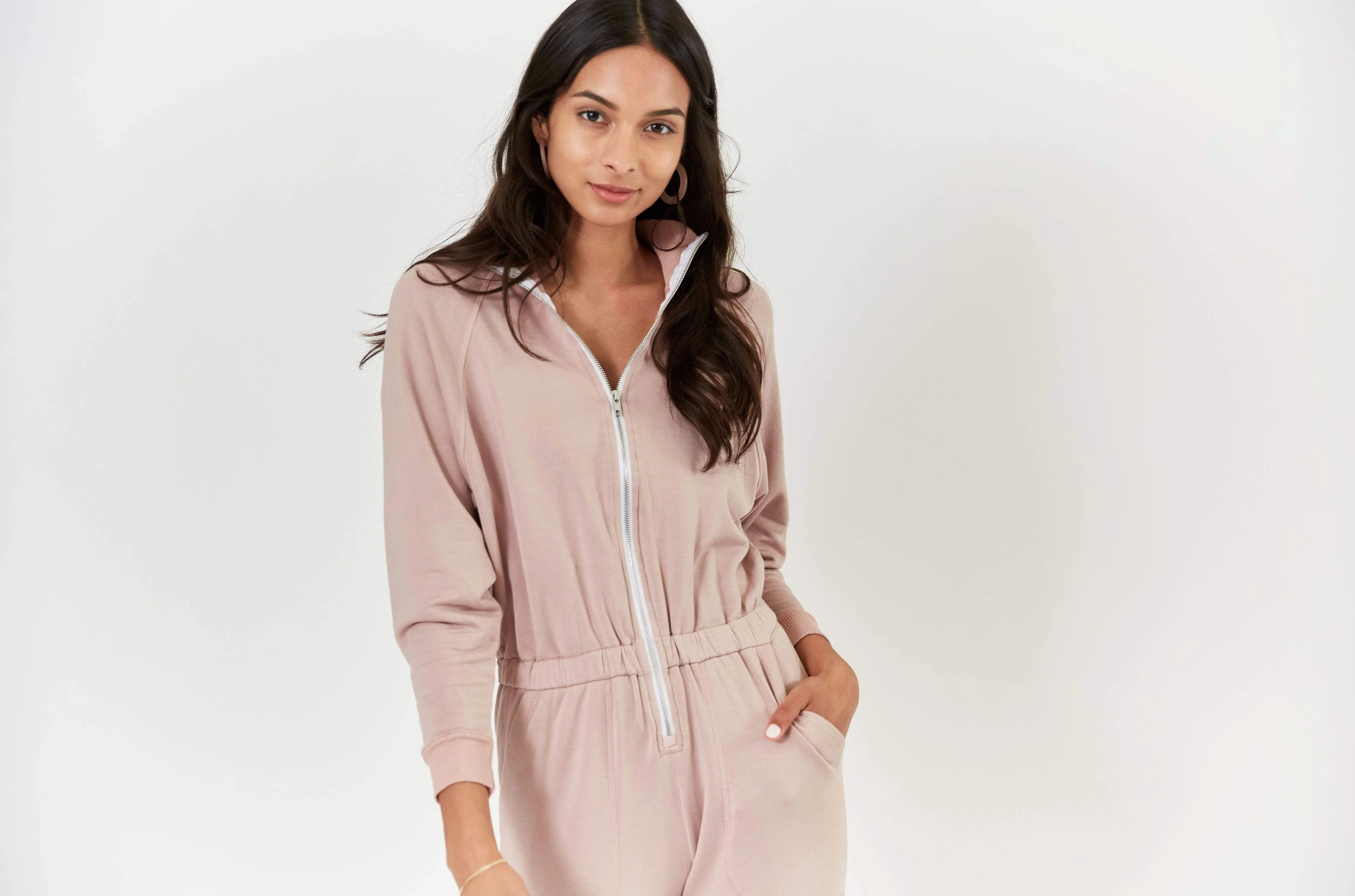 Restore Soft Terry Jumpsuit - Pink Suede