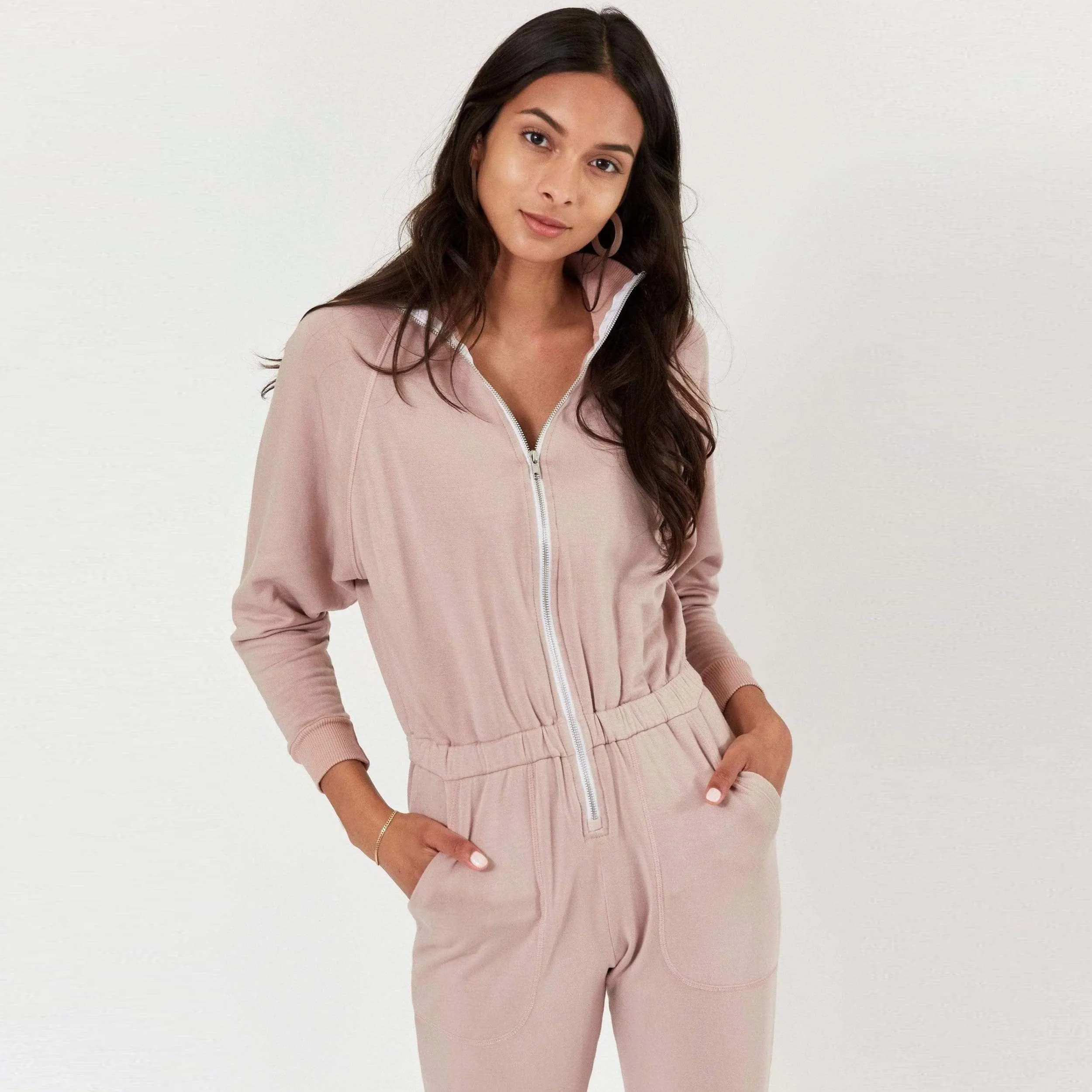 Restore Soft Terry Jumpsuit - Pink Suede