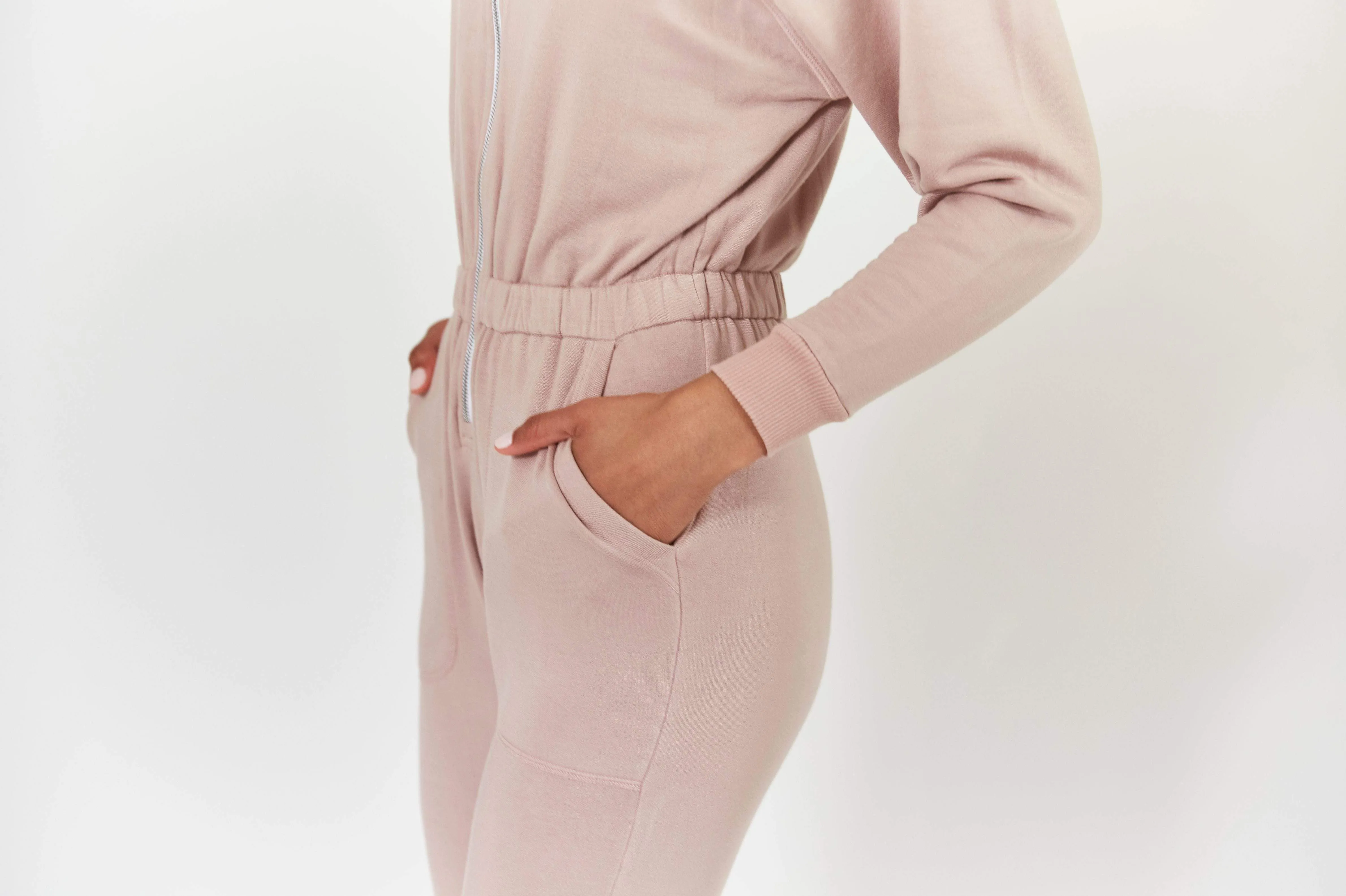 Restore Soft Terry Jumpsuit - Pink Suede