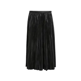 Rosalyn Pleated Faux Leather Skirt