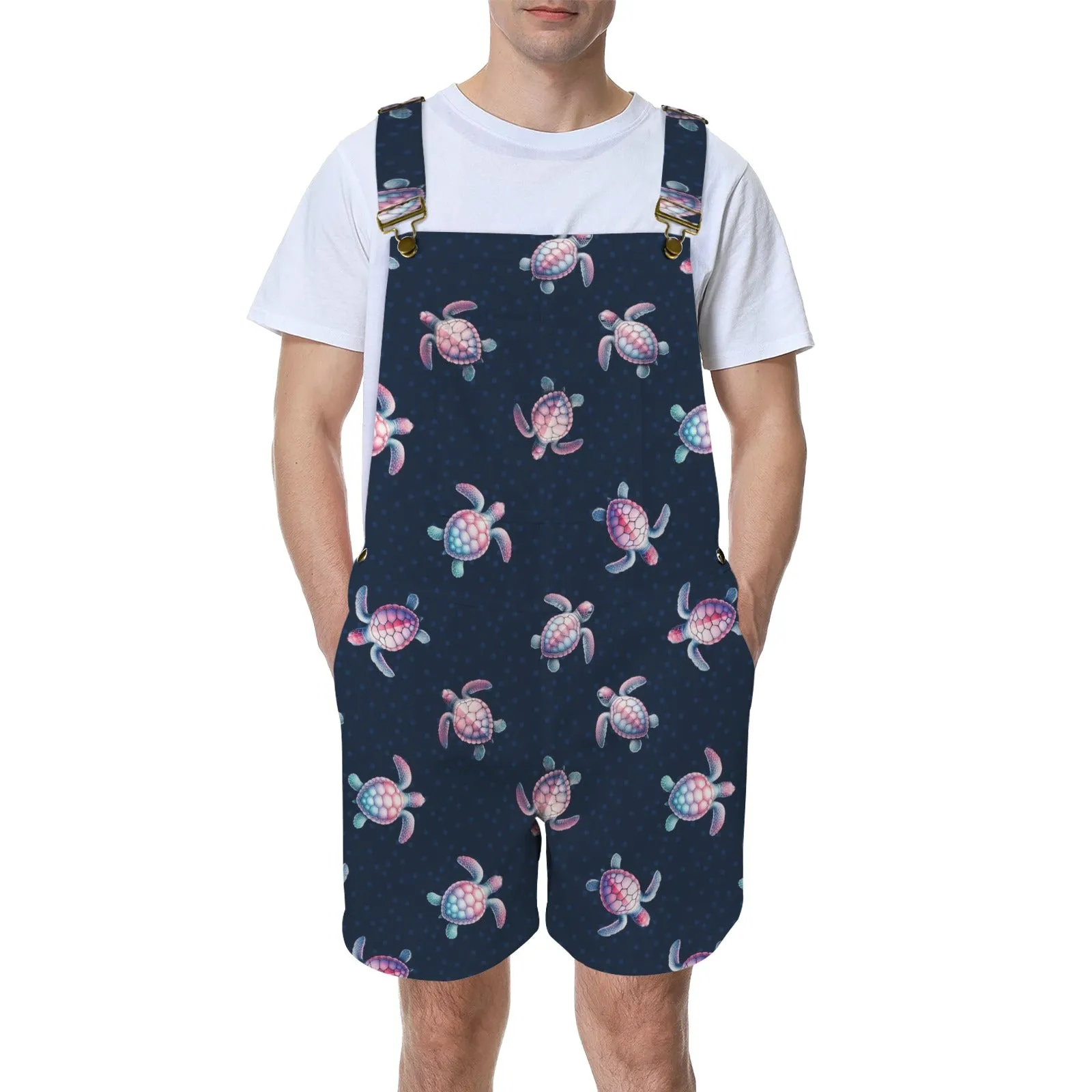 seaturtleprint Unisex Shorts Suspender Jumpsuit (Model L78)