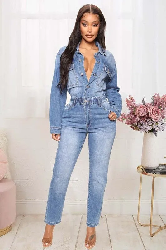 SEXY DENIM JUMPSUIT