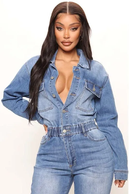 SEXY DENIM JUMPSUIT