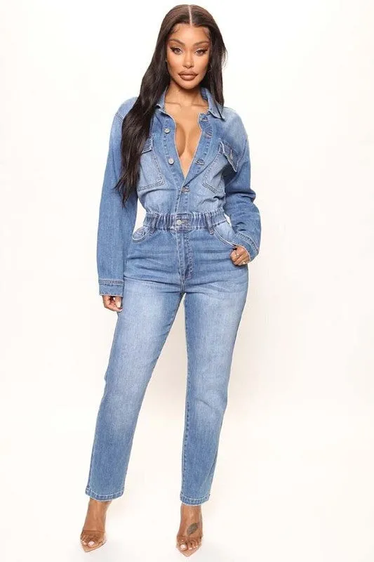 SEXY DENIM JUMPSUIT