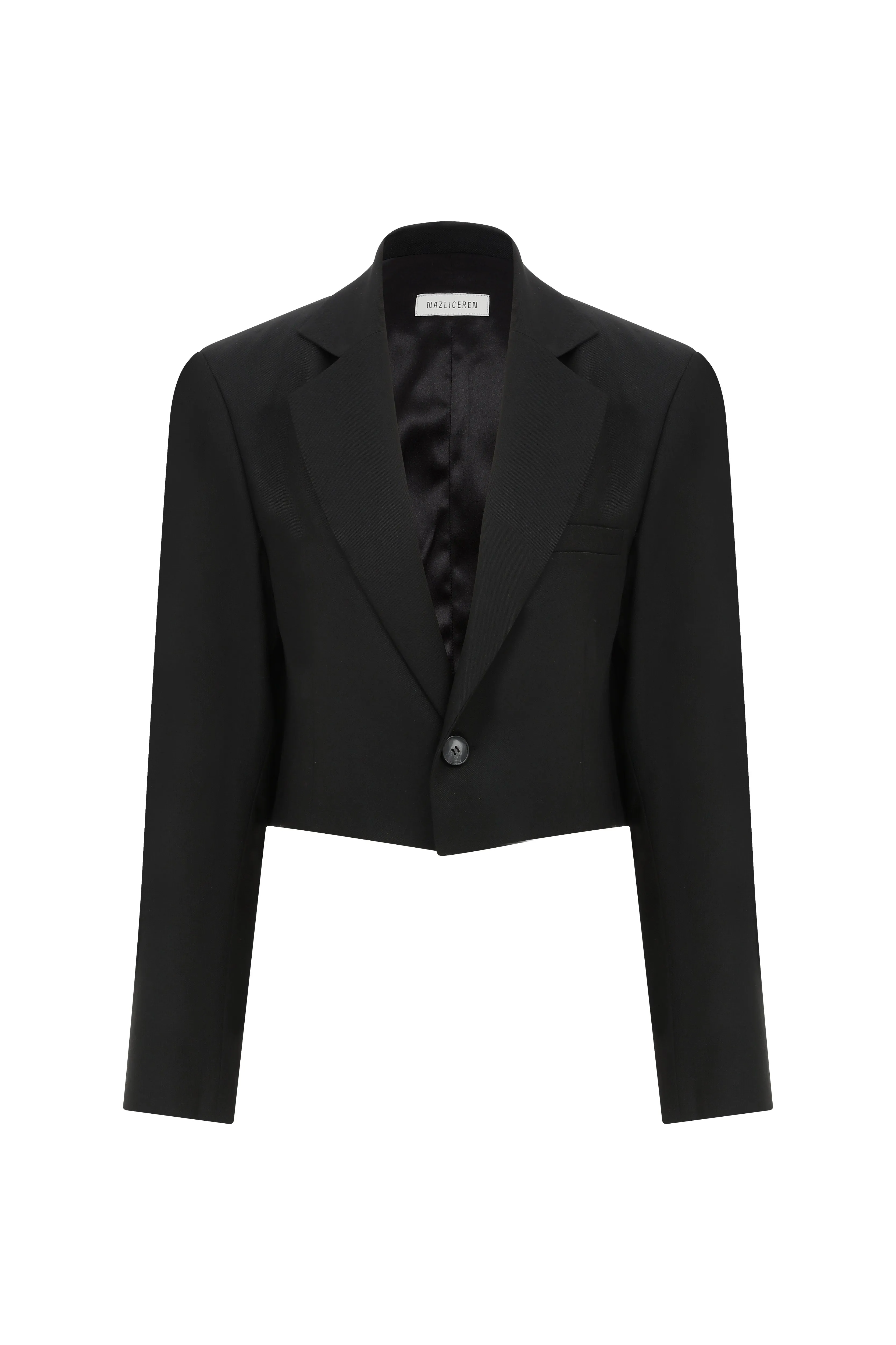 Siera Cropped Blazer In Black