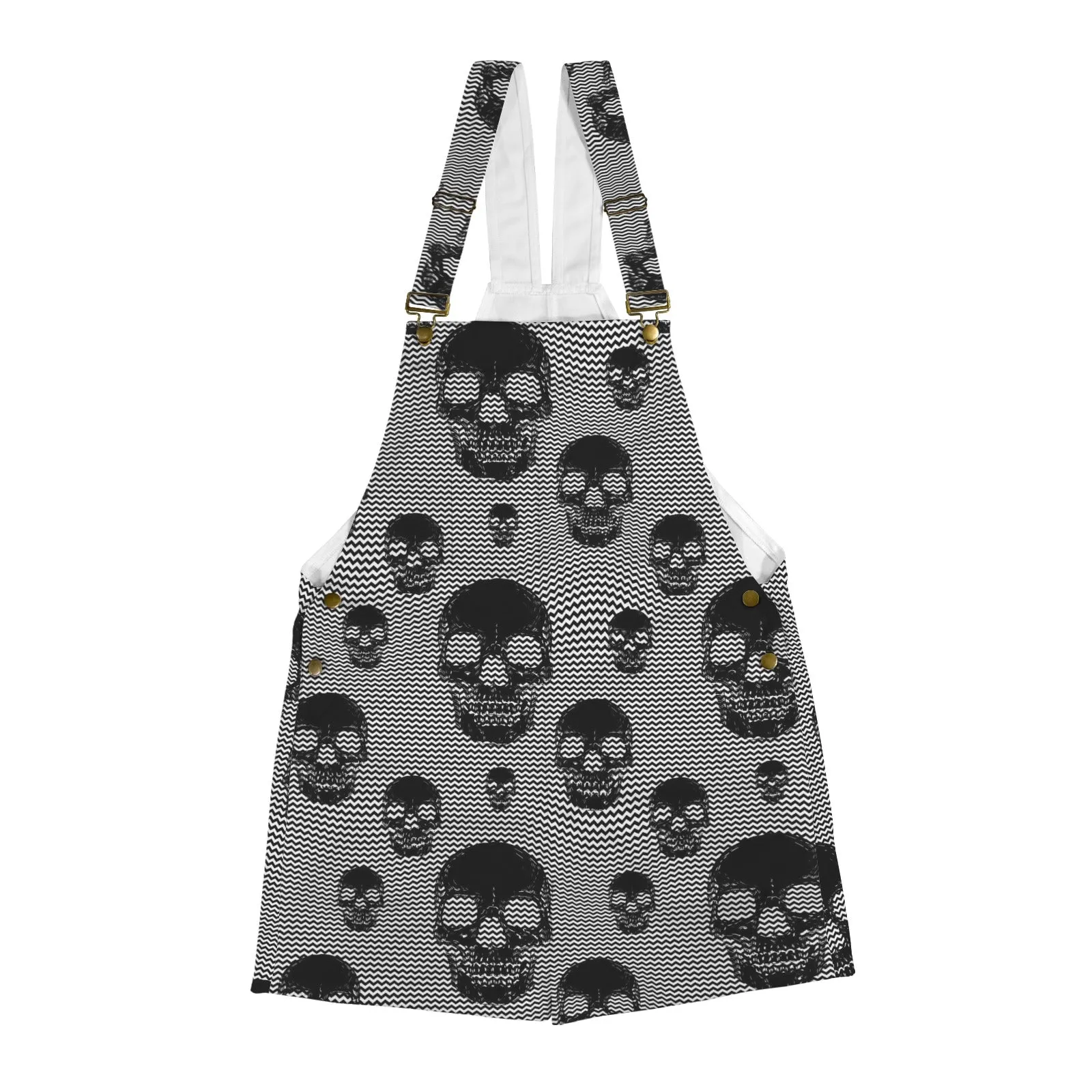 skull and bones print 30Z Unisex Shorts Suspender Jumpsuit (Model L78)