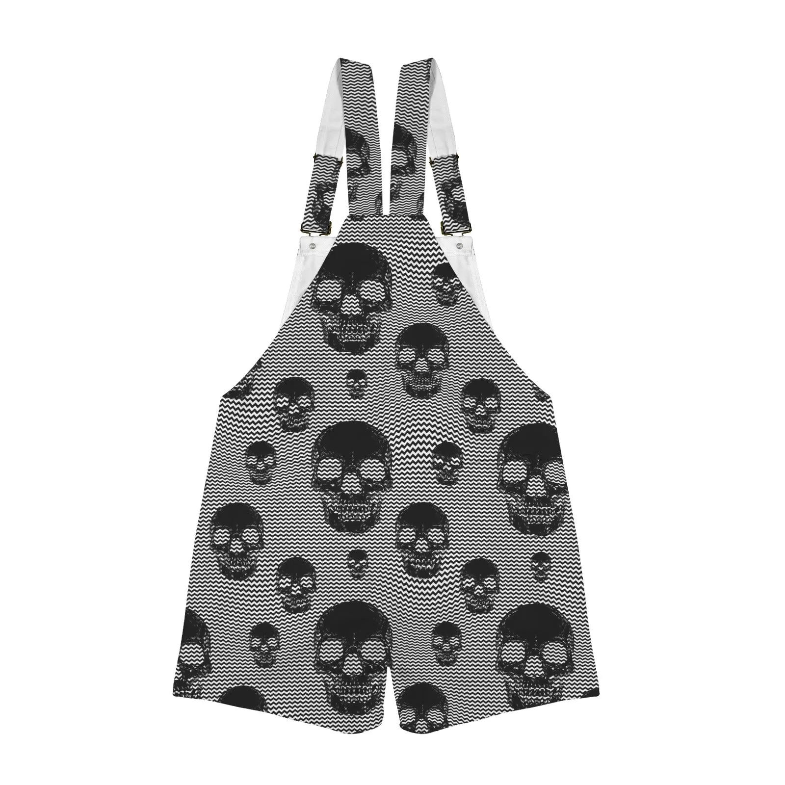 skull and bones print 30Z Unisex Shorts Suspender Jumpsuit (Model L78)