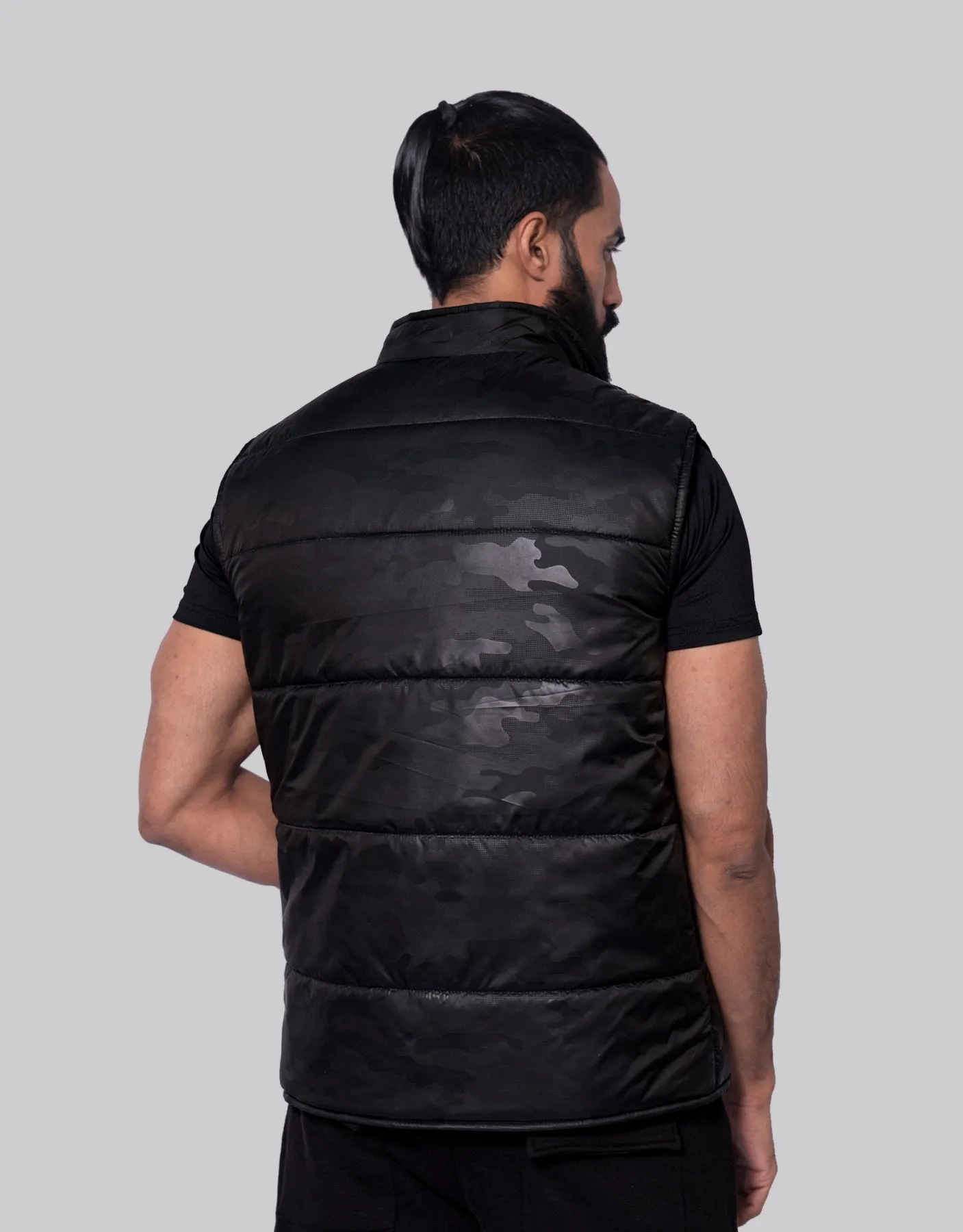 Sleeveless Puffer Jacket - Camo Black - Limited Edition