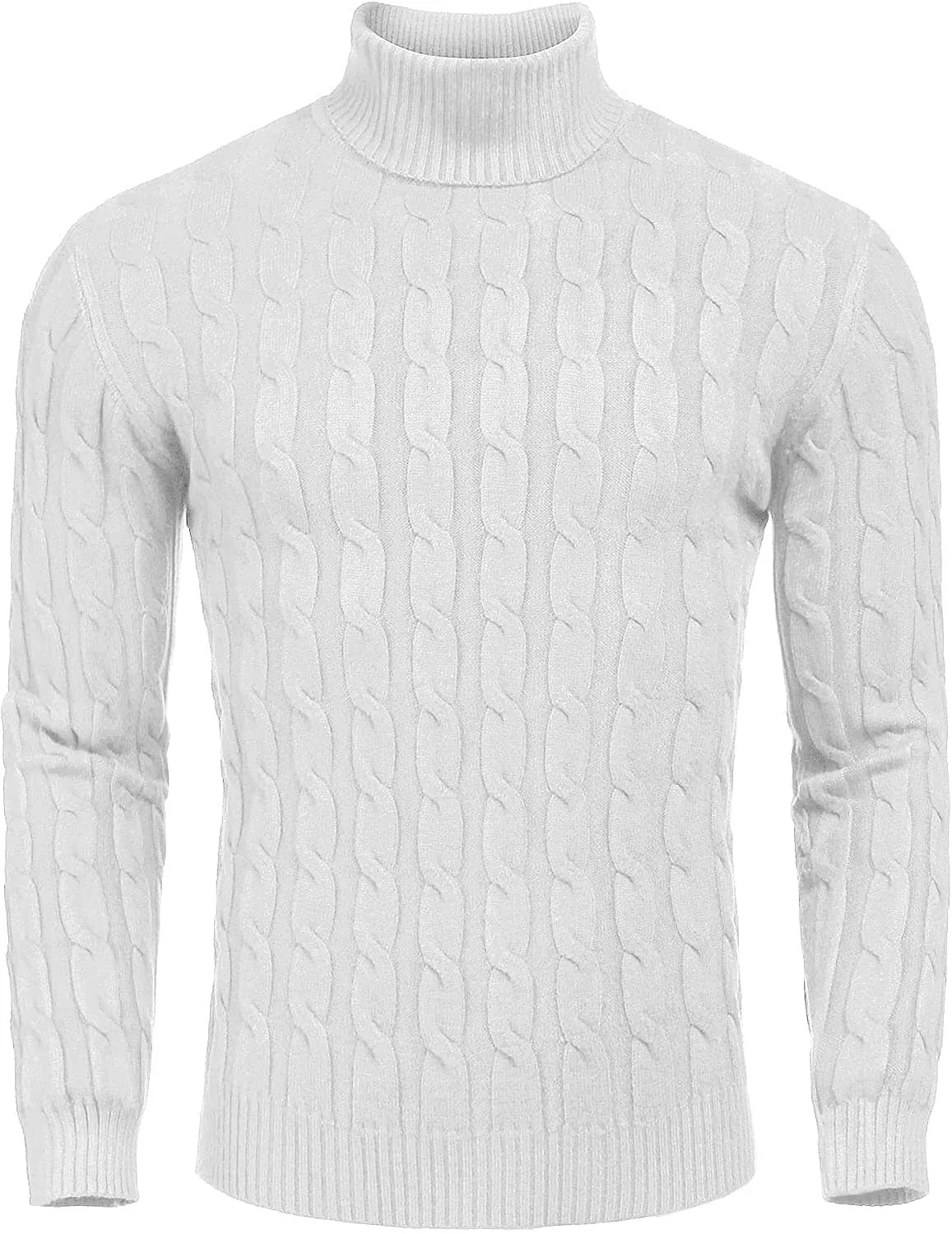 Slim Fit Turtleneck Twisted Knitted Pullover Sweater (US Only)