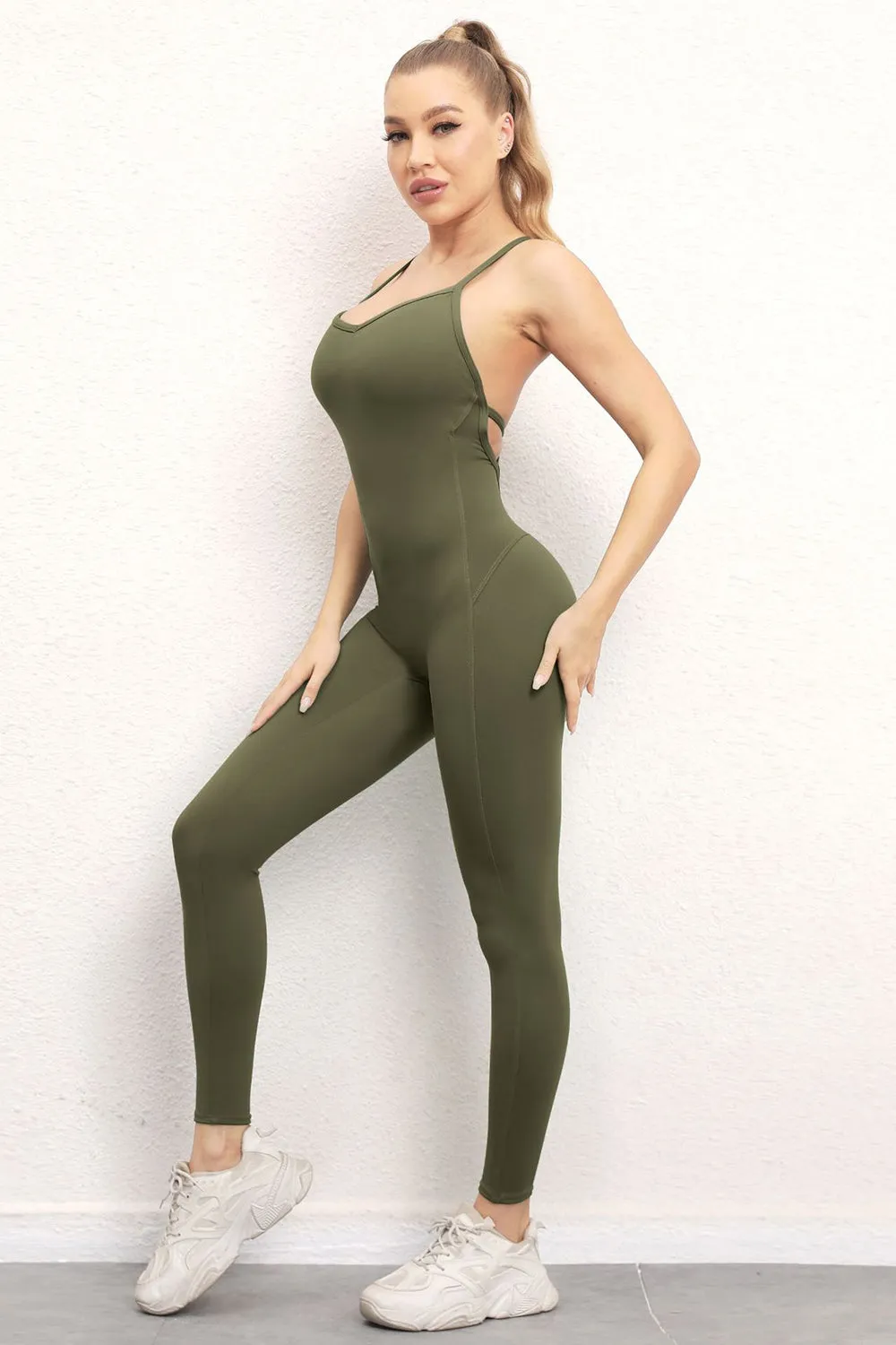 Stay Ready Spaghetti Strap Active Jumpsuit