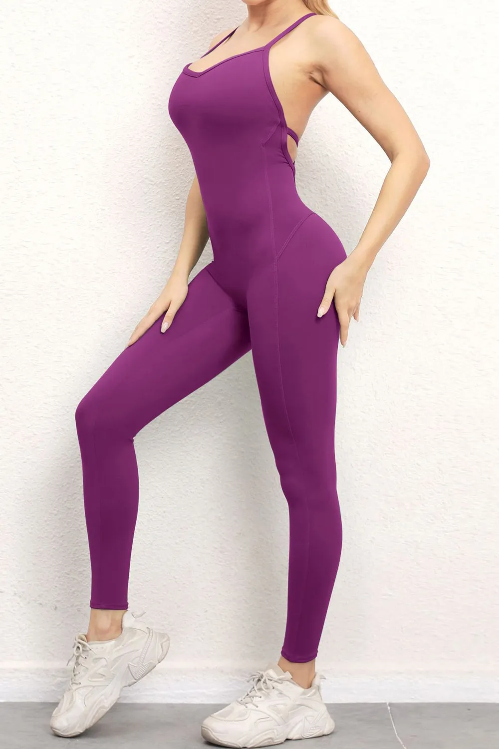 Stay Ready Spaghetti Strap Active Jumpsuit