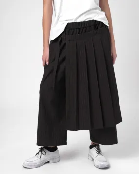 Striped Pleated Skirt Pant