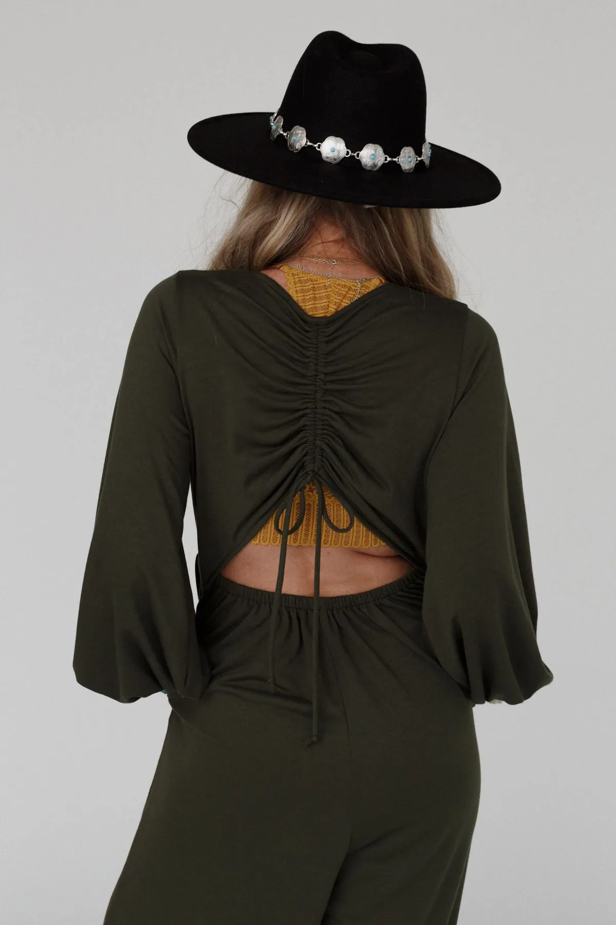 The Nest Best Intentions Long Sleeve Jumpsuit - Olive