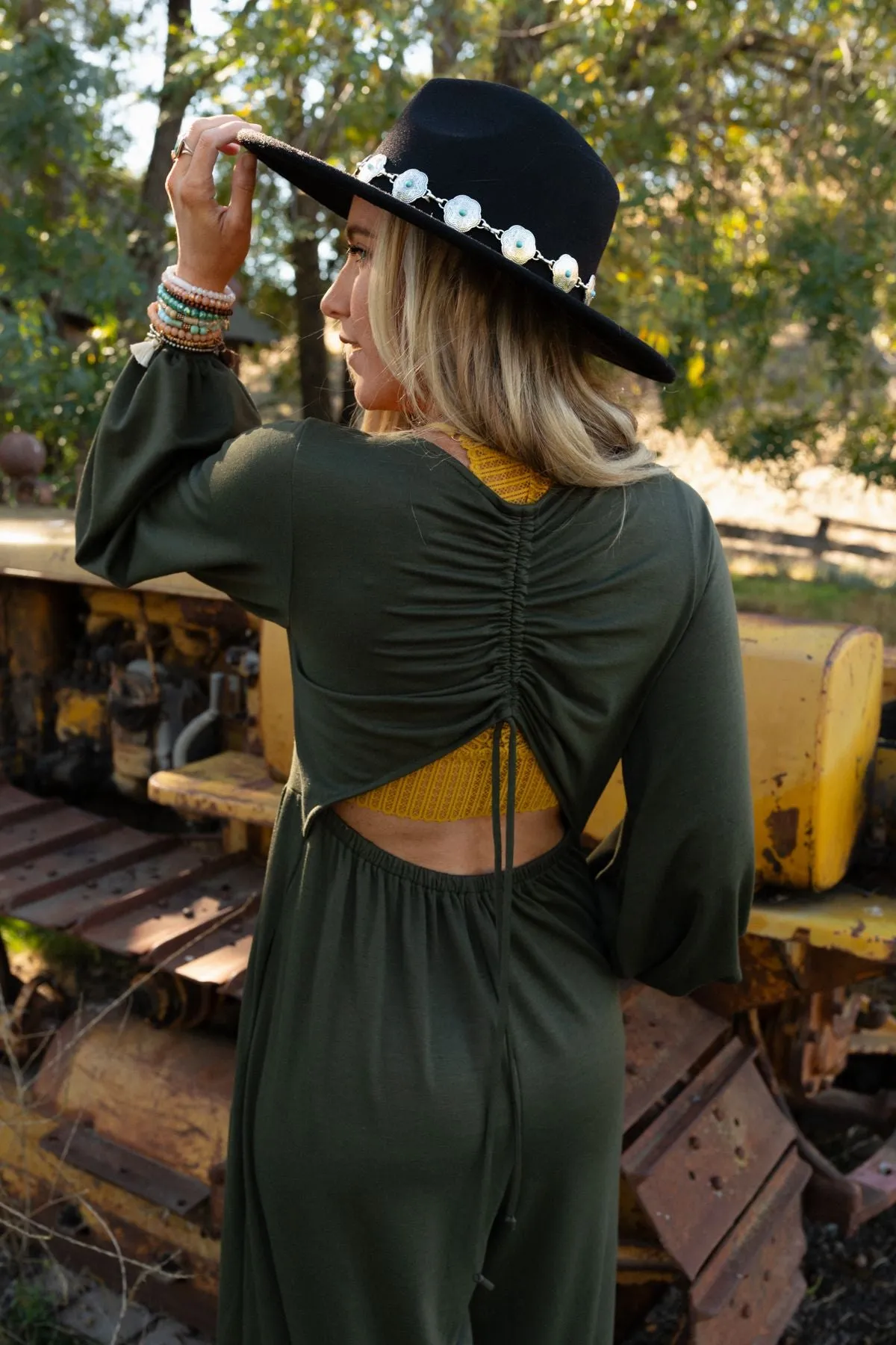 The Nest Best Intentions Long Sleeve Jumpsuit - Olive