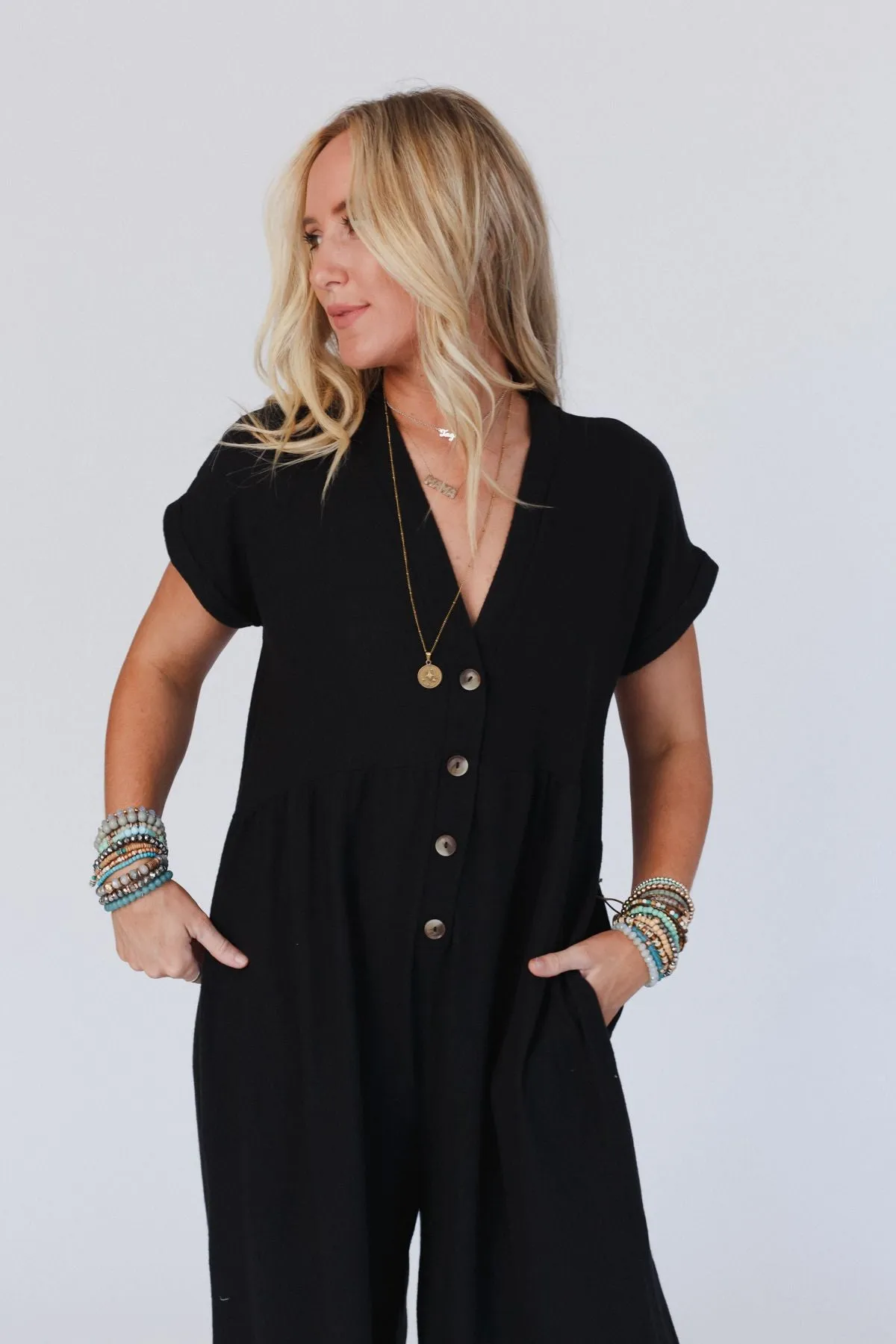 The Nest Sage and Wildflowers Jumpsuit - Black