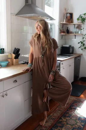 The Nest Sage and Wildflowers Jumpsuit - Mushroom