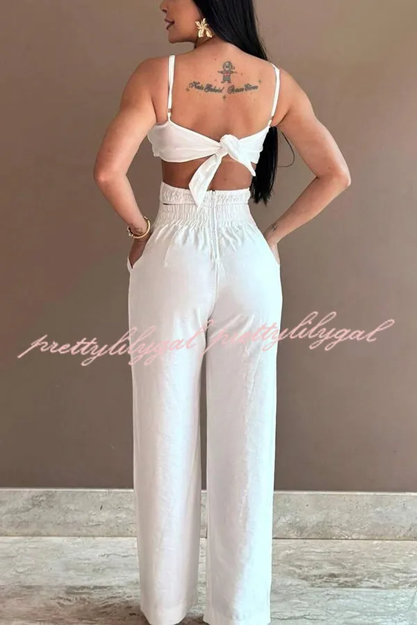 Three-dimensional Flower Accessories Hollow Pocket Jumpsuit