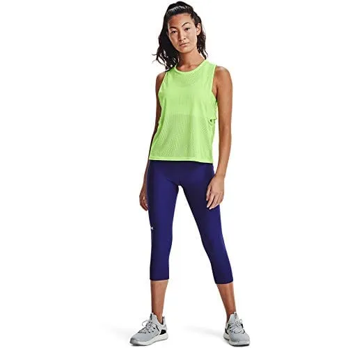 Under Armour Women's HeatGear Armour High No-Slip Waistband Pocketed Capri , Regal