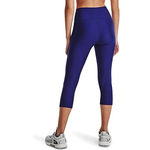 Under Armour Women's HeatGear Armour High No-Slip Waistband Pocketed Capri , Regal