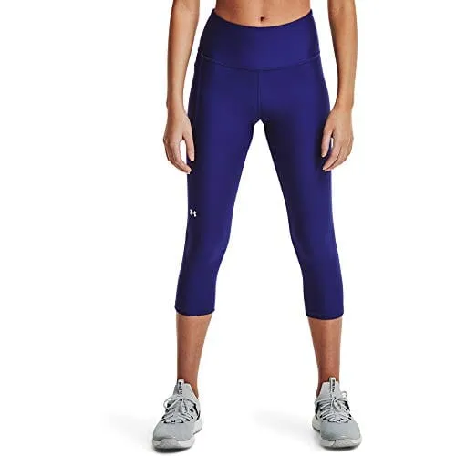 Under Armour Women's HeatGear Armour High No-Slip Waistband Pocketed Capri , Regal