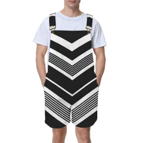 v bias print bw Unisex Shorts Suspender Jumpsuit (Model L78)