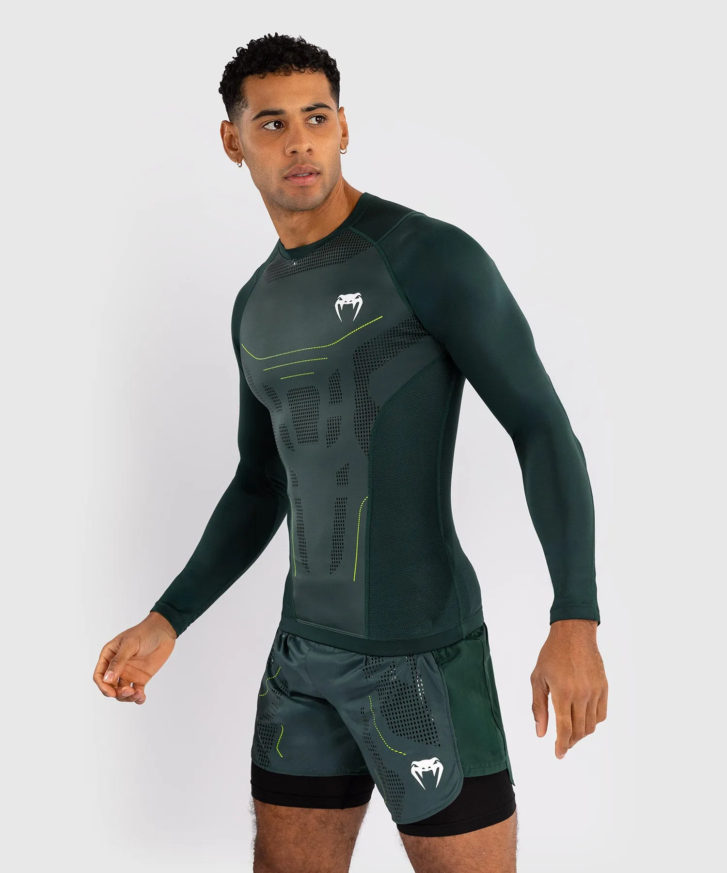 Venum Technical 3.0 Long Sleeve Rashguard - Forest Green