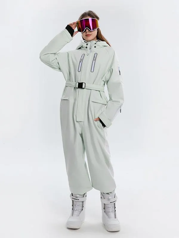 Women's Arctic Queen Stripe Mountain Infinity One Piece Snowsuit Ski Jumpsuit