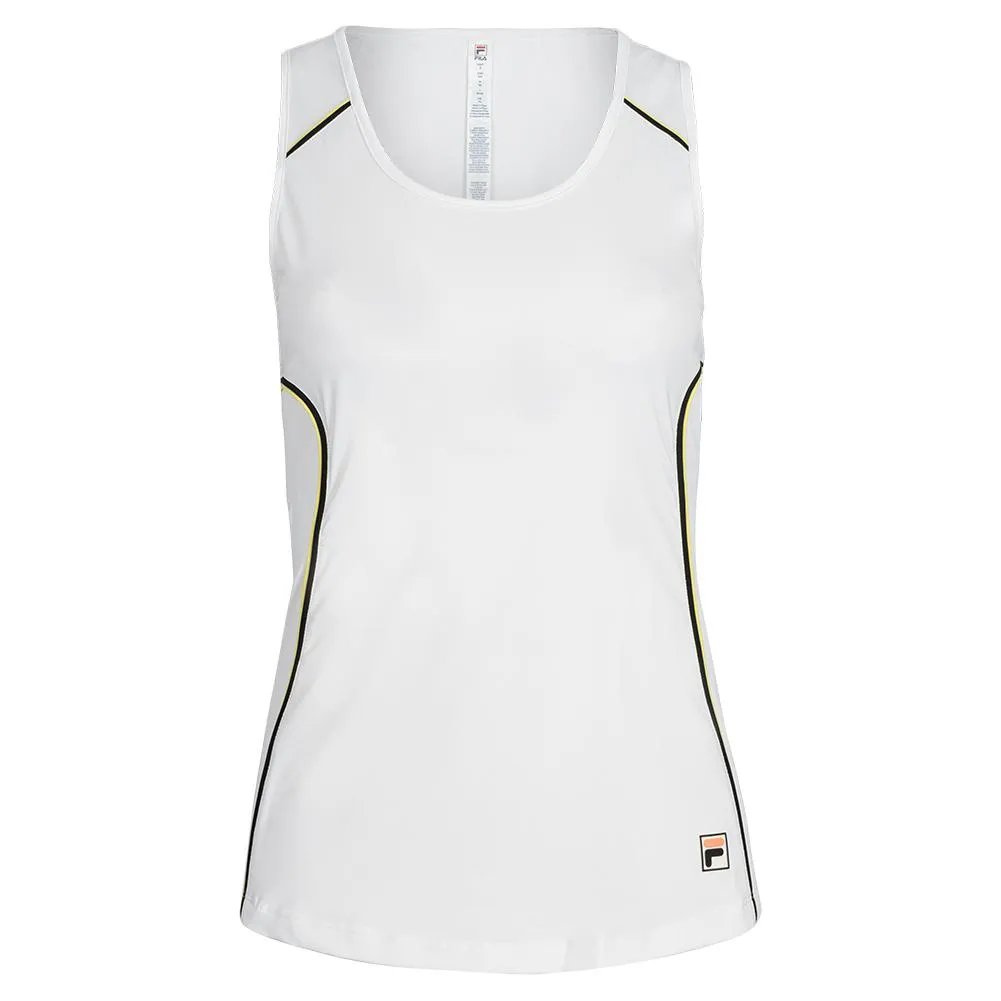 Womens Backspin Full Coverage Tennis Tank White and Black