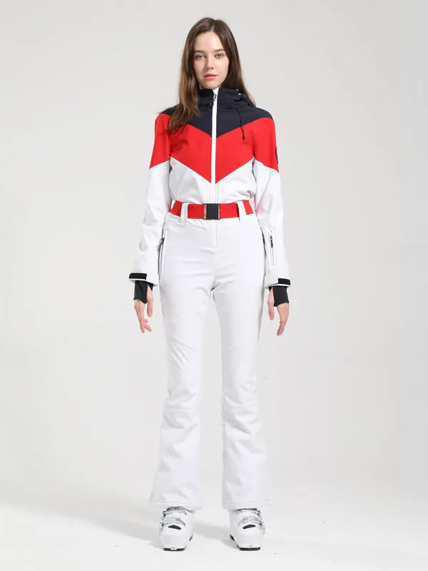 Women's Gsou Snow Retro Color-Blocked Flare Ski Suit