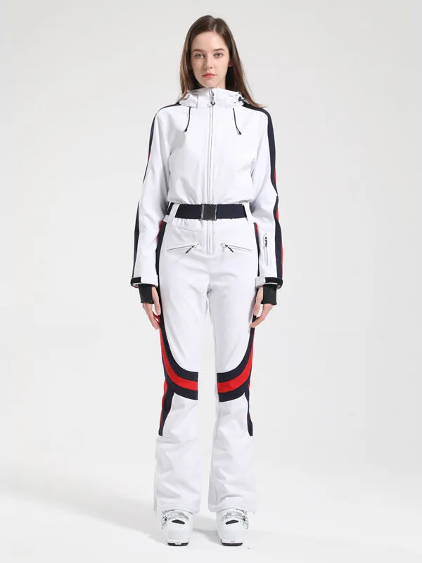 Women's Gsou Snow Retro Stripe Flare Ski Suit