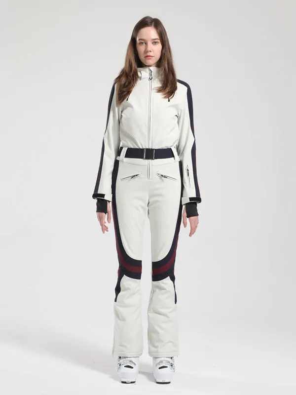 Women's Gsou Snow Retro Stripe Flare Ski Suit