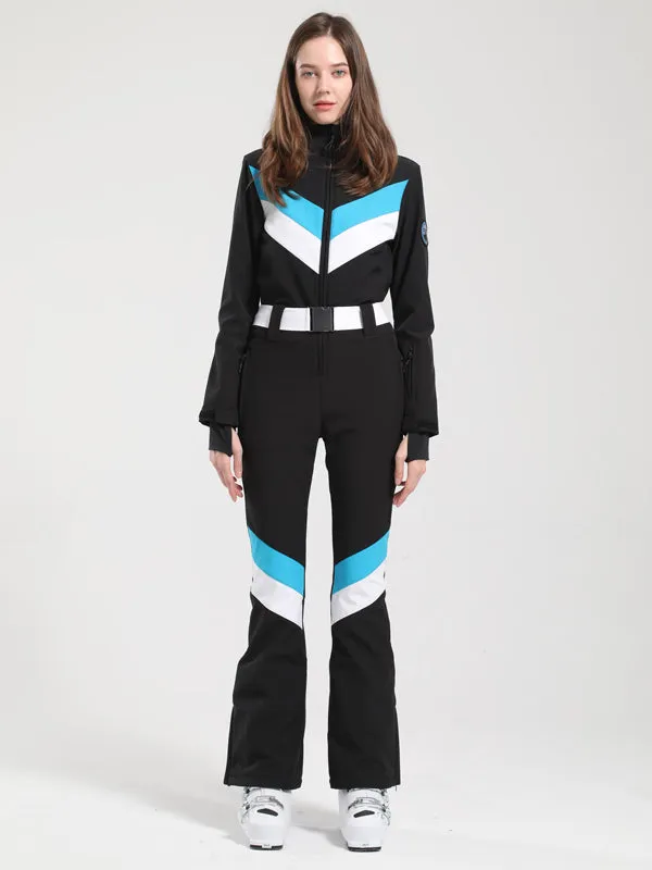 Women's Gsou Snow Retro V Striped Flare Ski Suit