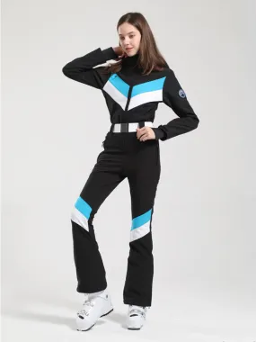 Women's Gsou Snow Retro V Striped Flare Ski Suit