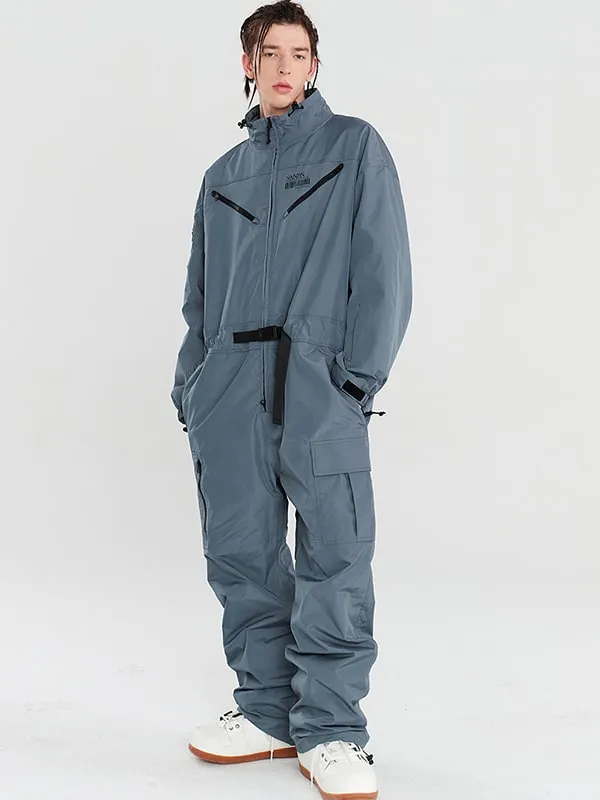 Women's Nandn Mountain Cargo Baggy Snowsuit One Piece Snow Jumpsuit