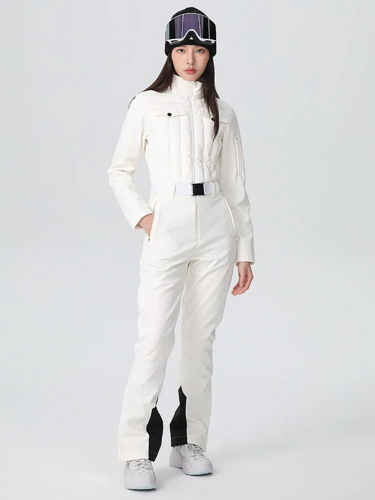 Women's One-piece Slim Ski Suits High elasticity Snow Jumpsuit