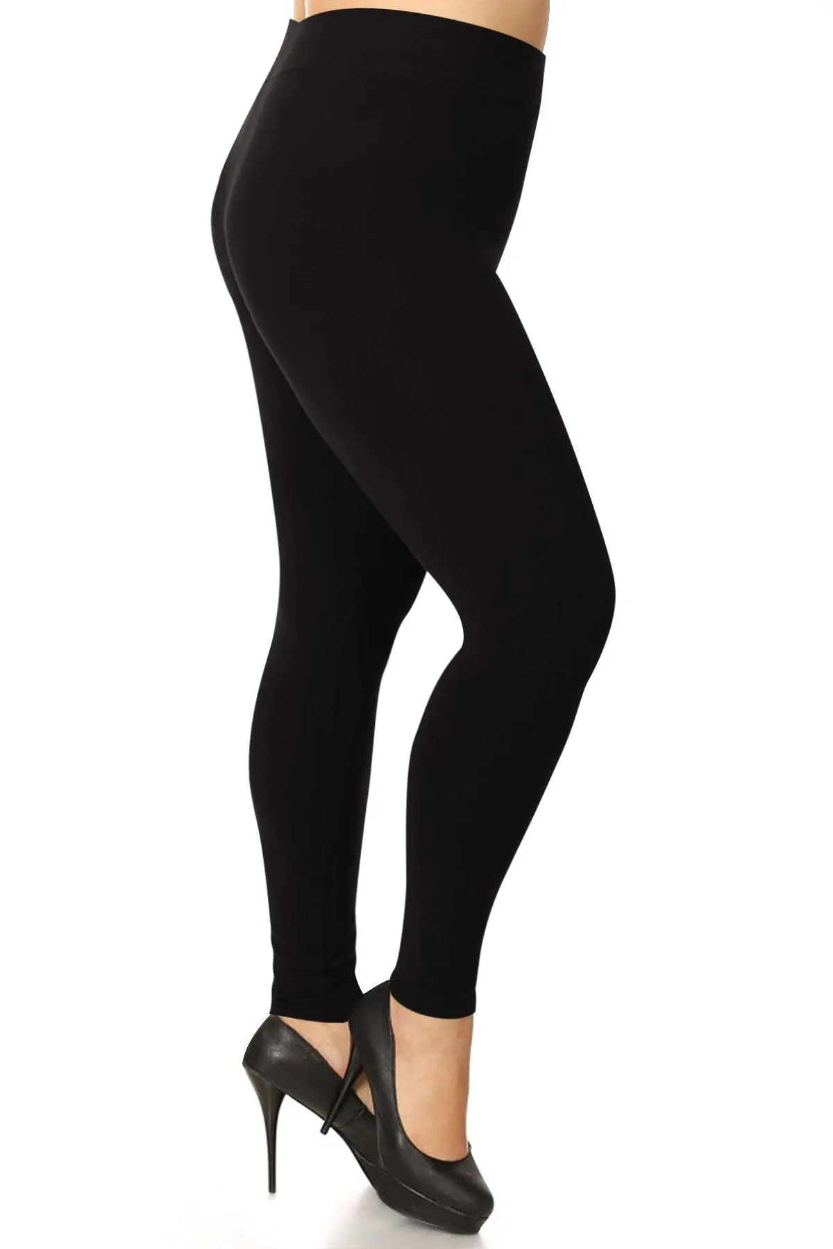 Women's Plus Size Workout Active Yoga Slim Elastic Band Solid Cotton Leggings