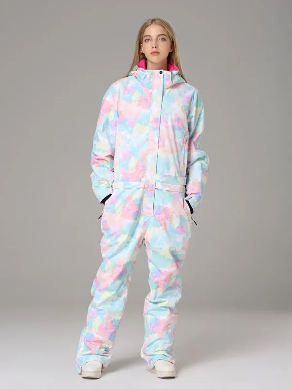 Women's Searipe One Piece Colorful Ski Suits Snow Jumpsuit