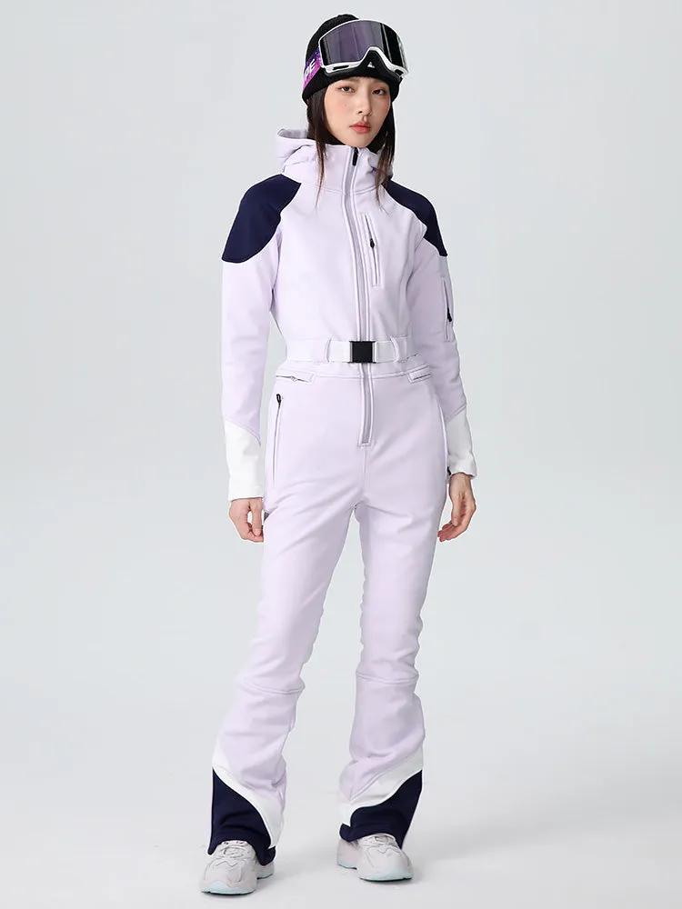 Women's Searipe Retro Vibe Elegant Stretch Flare Ski Jumpsuit