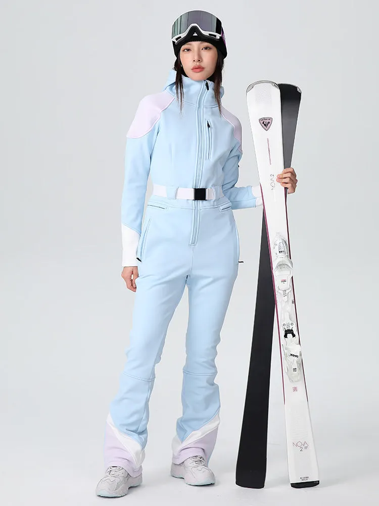 Women's Searipe Retro Vibe Elegant Stretch Flare Ski Jumpsuit