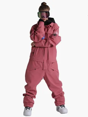 Women's Slope Star Pink One Piece Snowboard Suit Jumpsuit