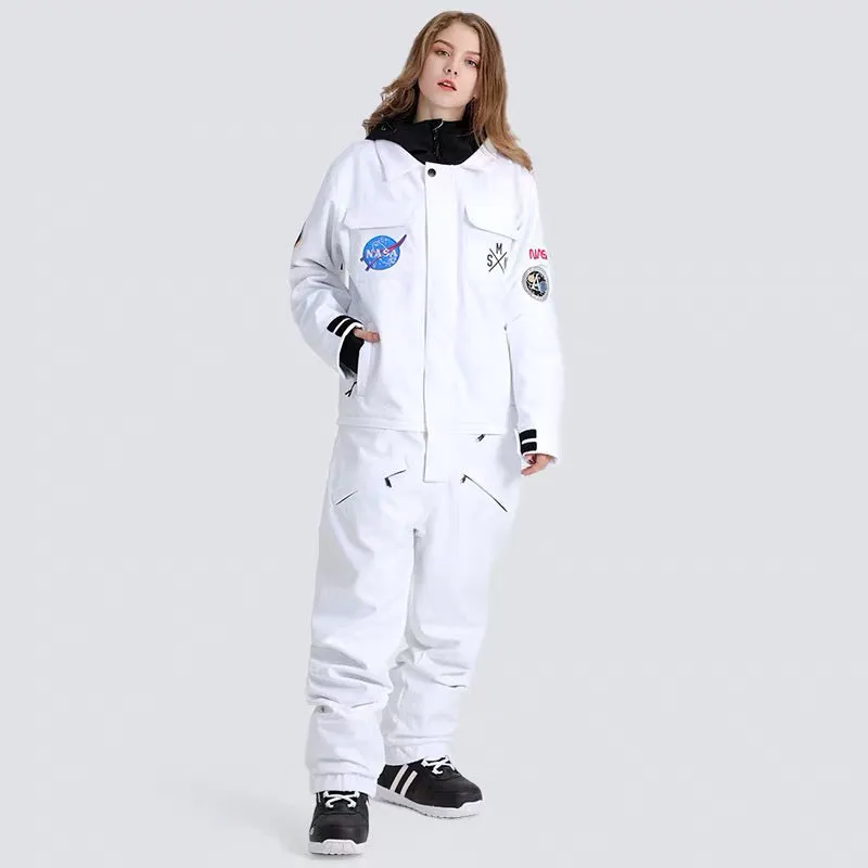 Women's SMN Slope Star Nasa Icon One Piece Ski Suits Snow Jumpsuit