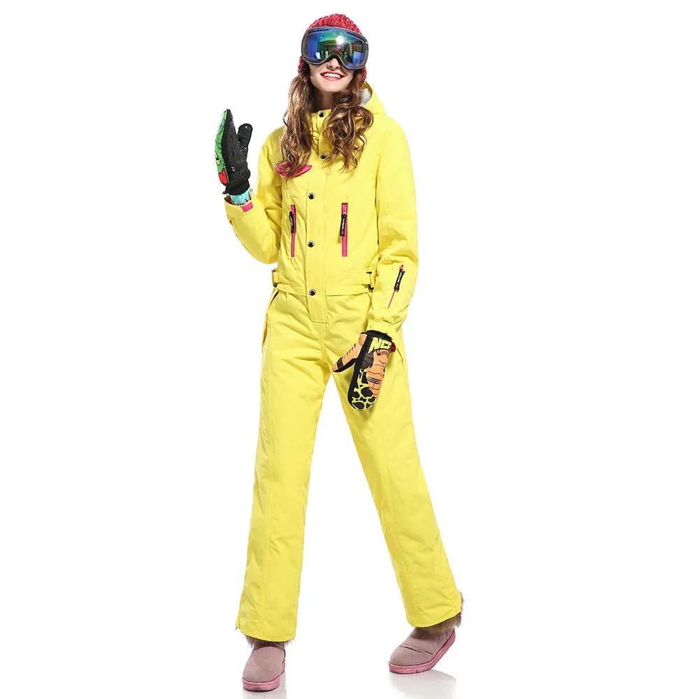 Women's Winter Fashion One Piece Ski Jumpsuit Winter Snowsuits