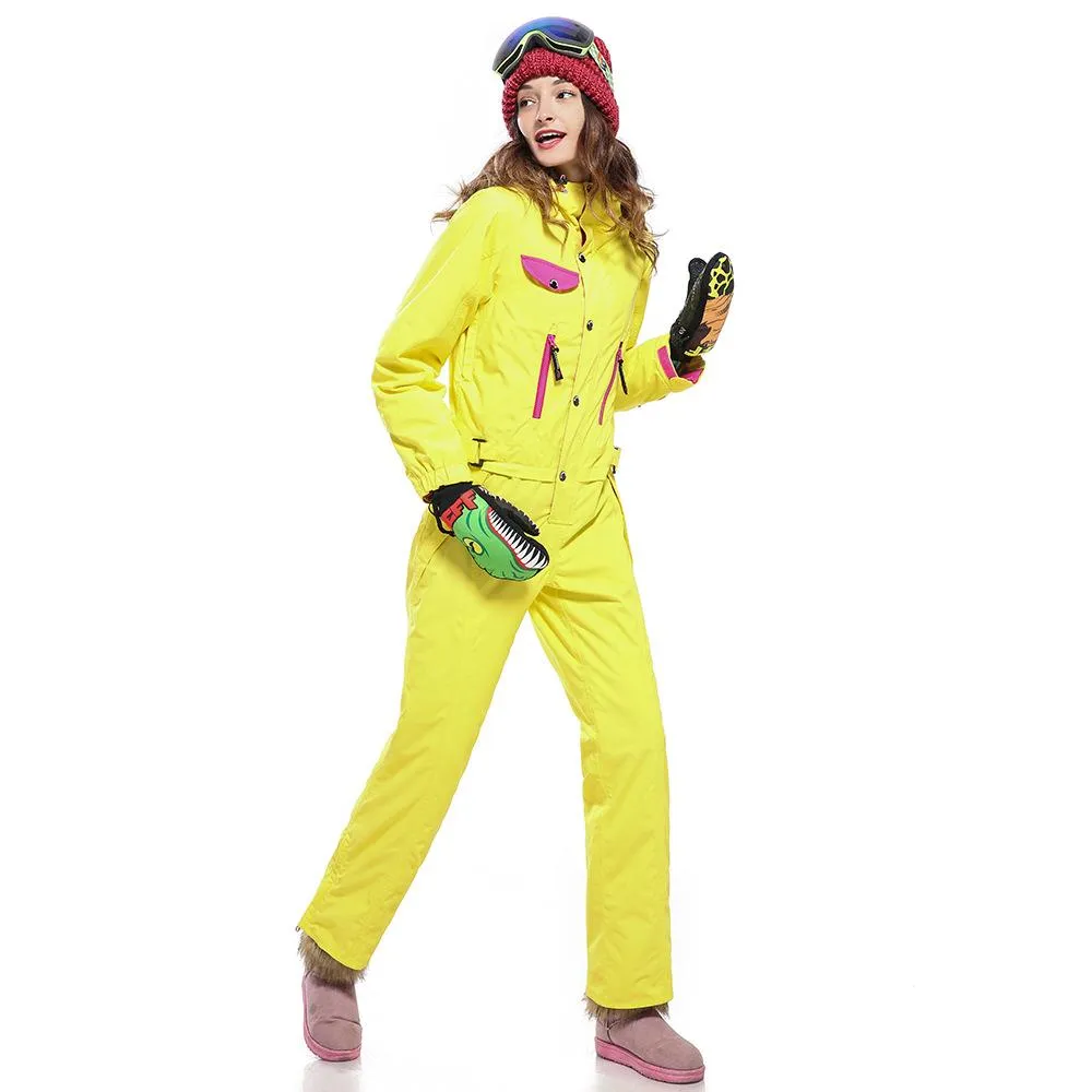 Women's Winter Fashion One Piece Ski Jumpsuit Winter Snowsuits