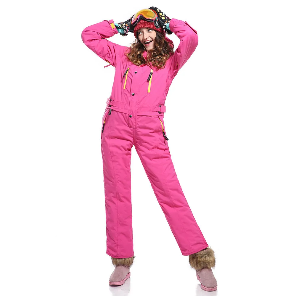 Women's Winter Fashion One Piece Ski Jumpsuit Winter Snowsuits