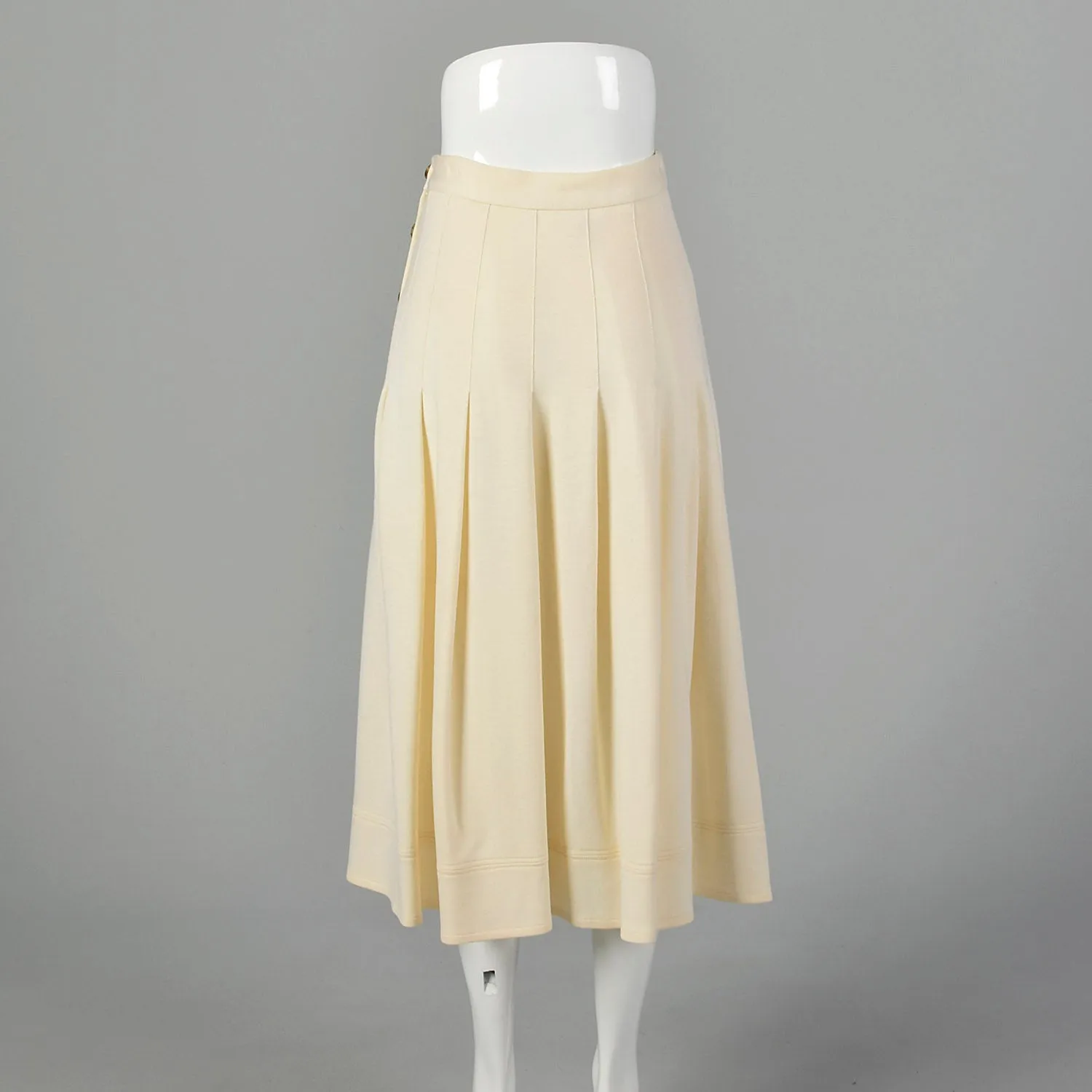 XS Sonia Rykiel 1990s Cream A-line Skirt