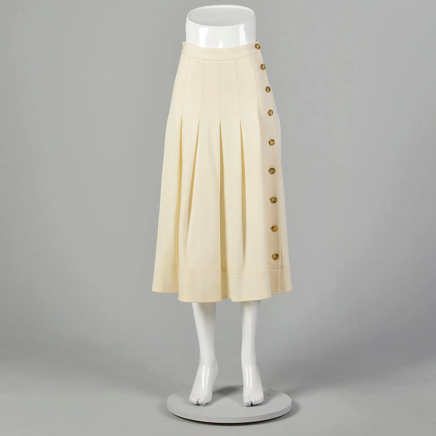 XS Sonia Rykiel 1990s Cream A-line Skirt