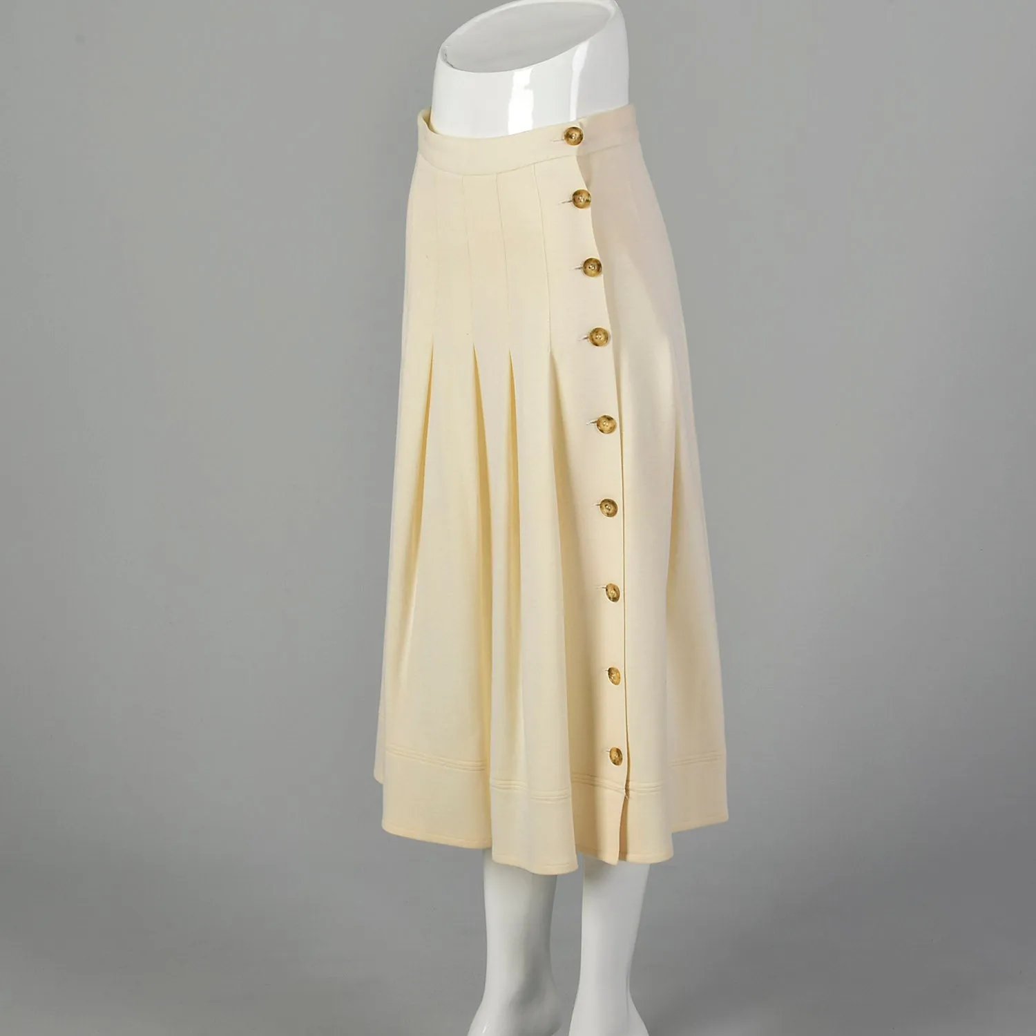 XS Sonia Rykiel 1990s Cream A-line Skirt