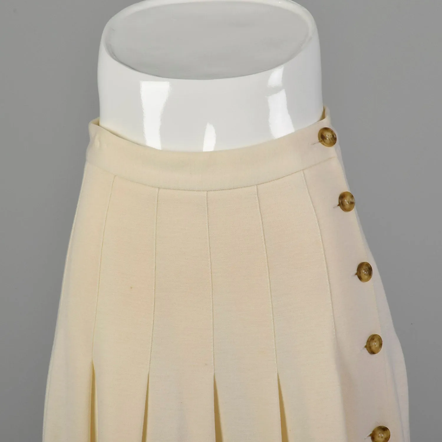 XS Sonia Rykiel 1990s Cream A-line Skirt