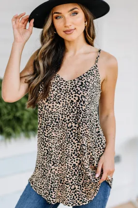 You've Got My Attention Brown Leopard Tank